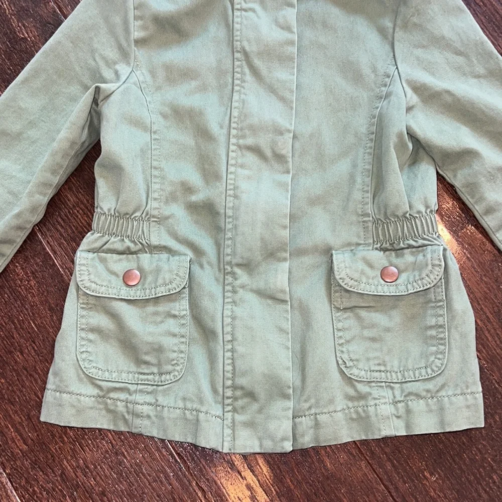 The children’s place girls army green utility jacket, 5/6
